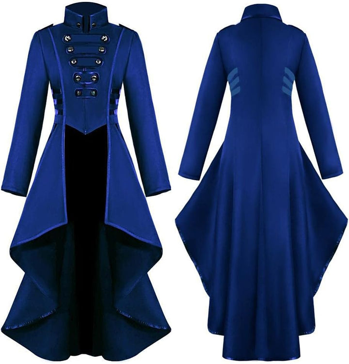 Damen Steampunk Vintage Frack Jacke Unregelmässiger Saum Gothic Kleidung Viktorianischer Gehrock Lan