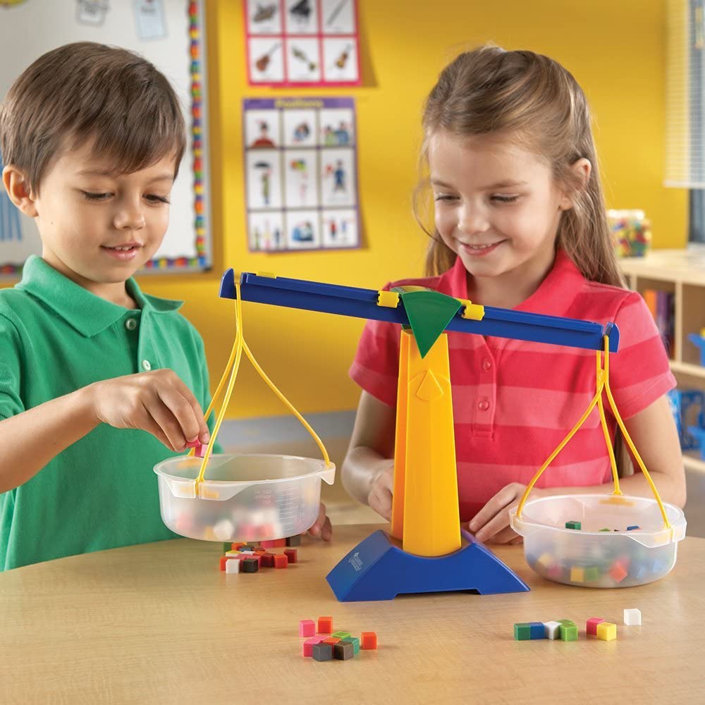 Learning Resources Balkenwaage, Ab 3 Jahren, Lernspiel Gewichte Wiegen und Vergleichen, Abnehmbare S