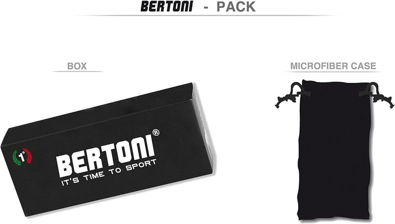 Bertoni Motorradbrille mit stossfesten Gläsern, beschlagfrei, verstellbar, elastisch, AF112 (schwarz