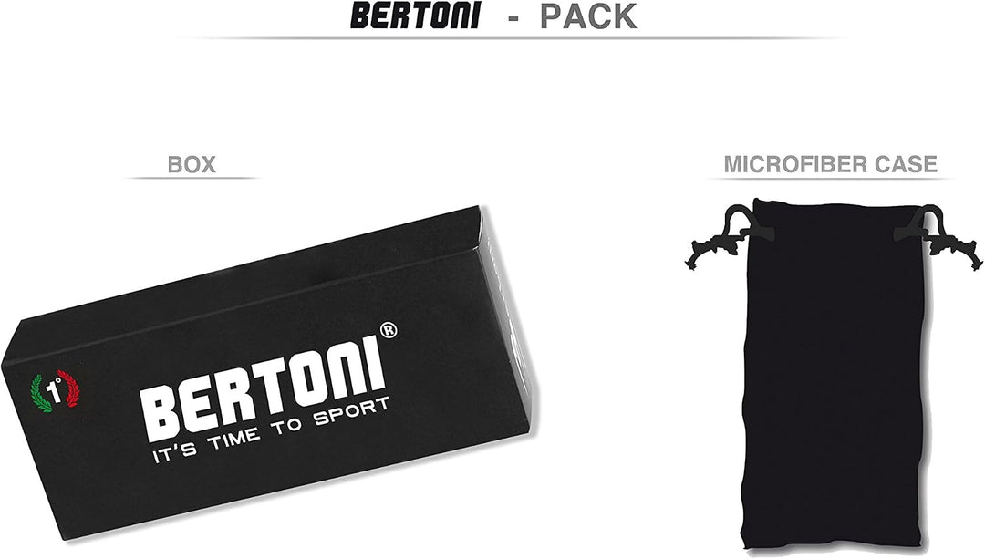 Bertoni Motorradbrille mit stossfesten Gläsern, beschlagfrei, verstellbar, elastisch, AF112 (schwarz