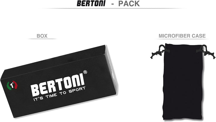 Bertoni Motorradbrille mit stossfesten Gläsern, Anti-Beschlag, verstellbar, elastisch, AF112 (Schwar