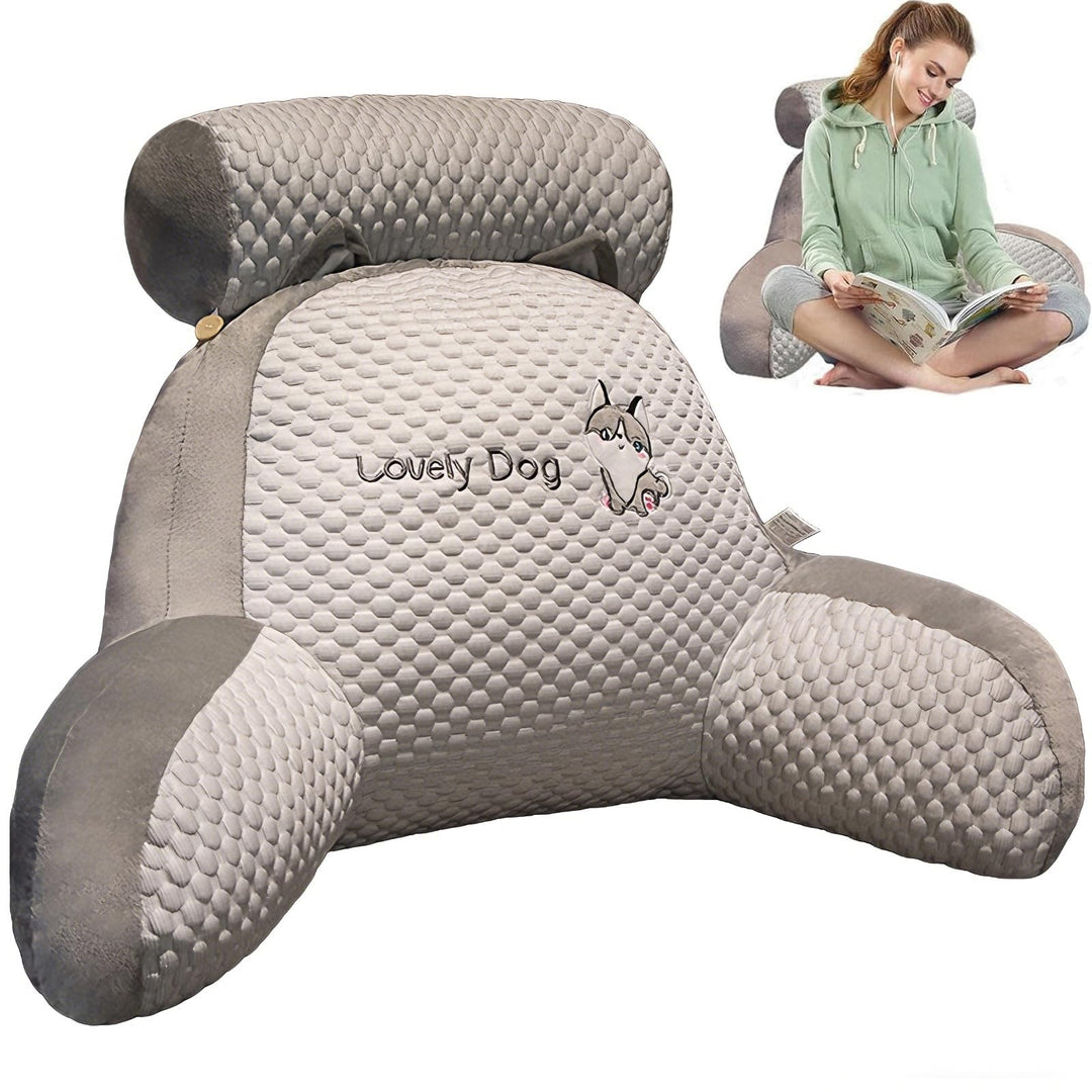 Rückenkissen für Bett und Sofa mit Armlehnen Ergonomisches Lesekissen Erwachsene Atmungsaktives Lese