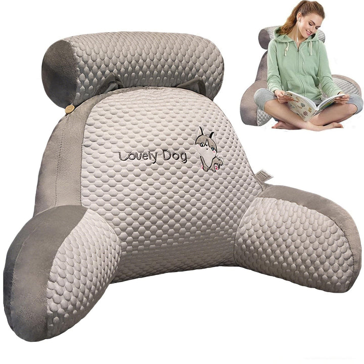 Rückenkissen für Bett und Sofa mit Armlehnen Ergonomisches Lesekissen Erwachsene Atmungsaktives Lese