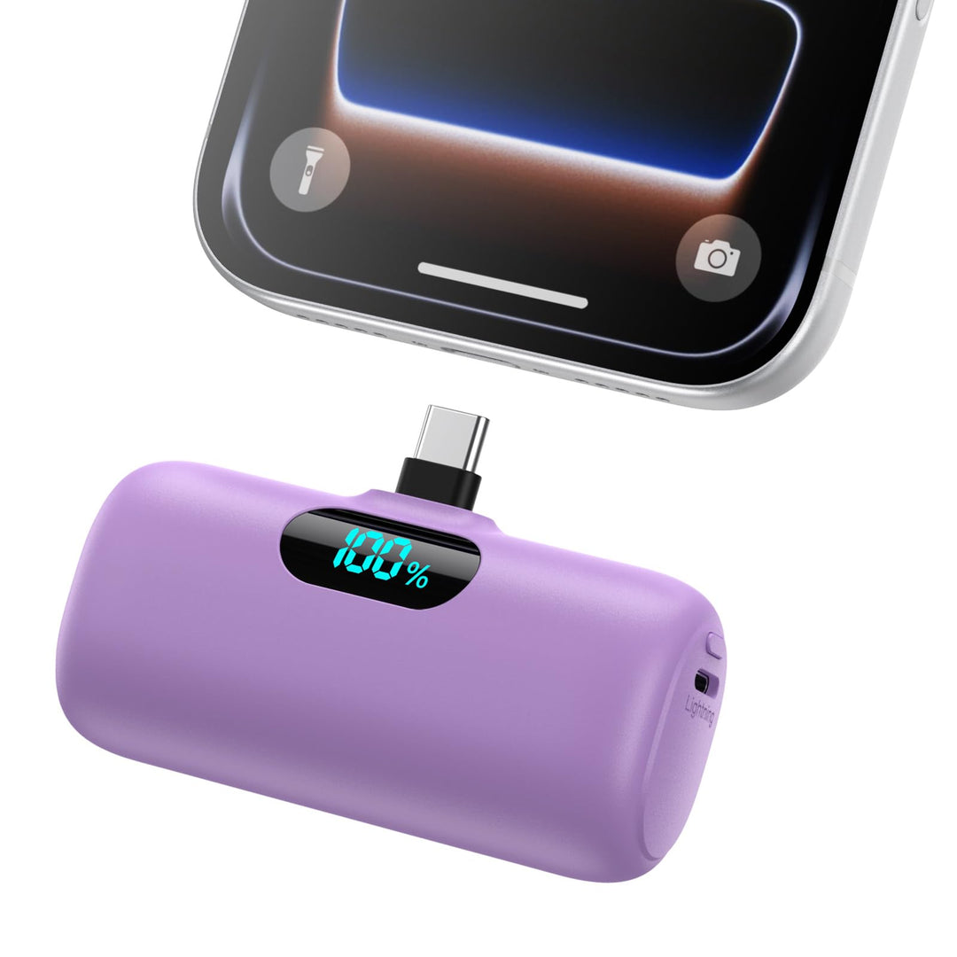 Power Bank USB C 5000mAh, Mini Powerbank Klein Aber Stark 15W PD 3.0 Schnelles Aufladen Tragbares Ex
