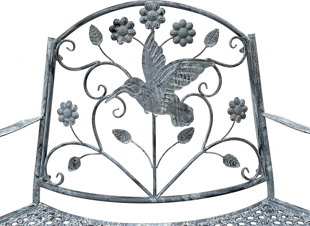 DanDiBo Sitzbank Halbrund Metall Wetterfest Grau 130 cm Baumbank 96013 Gartenbank Parkbank Eisenbank