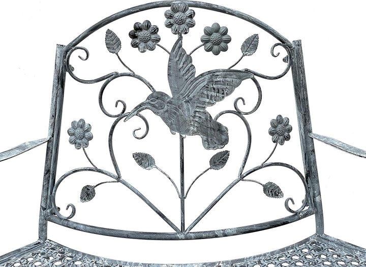 DanDiBo Sitzbank Halbrund Metall Wetterfest Grau 130 cm Baumbank 96013 Gartenbank Parkbank Eisenbank