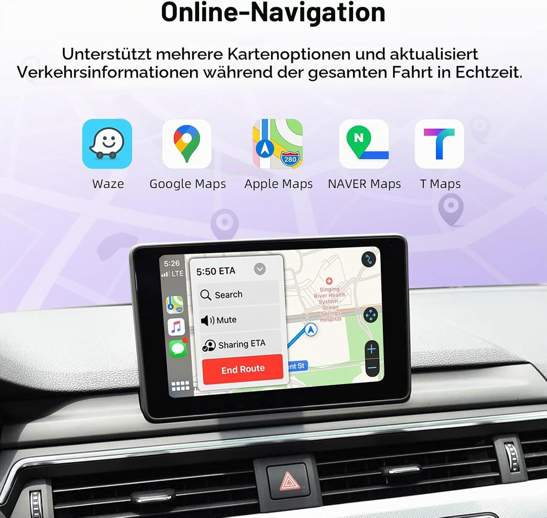 EZoneTronics Wireless CarPlay &amp; Android Auto Retrofit Kit Decoder für Audi A4/A5/A6/A7/Q2L/Q5L/Q7 20