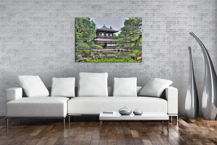 deyoli asiatisches Landhaus Format: 80x60 als Leinwandbild, Motiv fertig gerahmt auf Echtholzrahmen,
