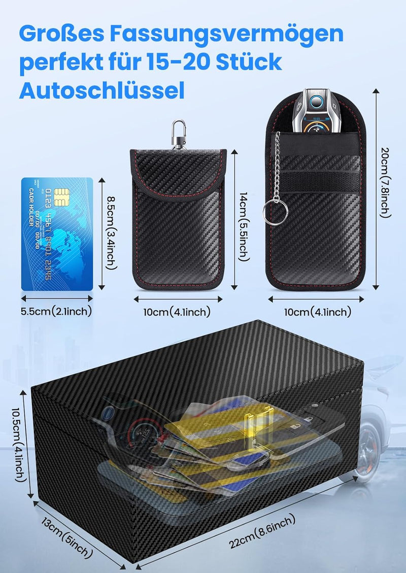 lanpard Keyless Go Schutz Autoschlüssel Box, Extra Gross Faraday Box & Faradayschutzhülle (2 Stk) fü