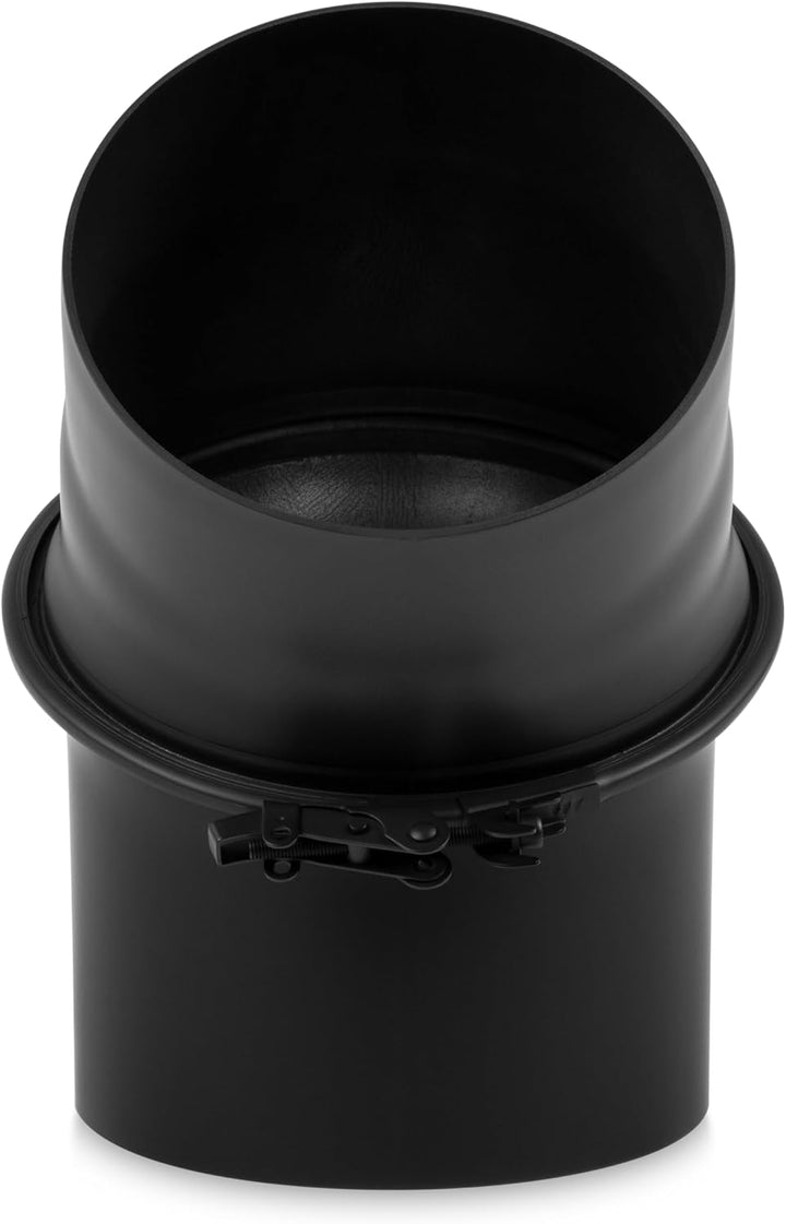 Ø 150 mm - Ofenrohr Bogen drehbar 0-45° Schwarz 150 mm Schwarz, 150 mm Schwarz