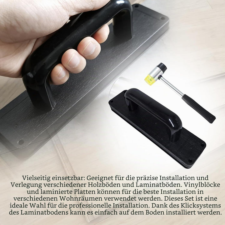 Schlagklotz Vinyl mit Griff: 236 mm Vinyl Laminat Verlegewerkzeuge mit Gummihammer, Vinylboden Schla