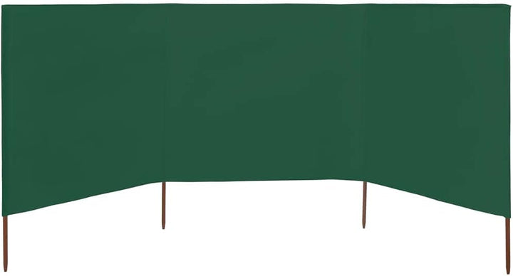 Rantry Windschutz, Strandwindschutz, Windschutz für Camping, 3 Paneele, grüner Stoff, 400 x 80 cm, S