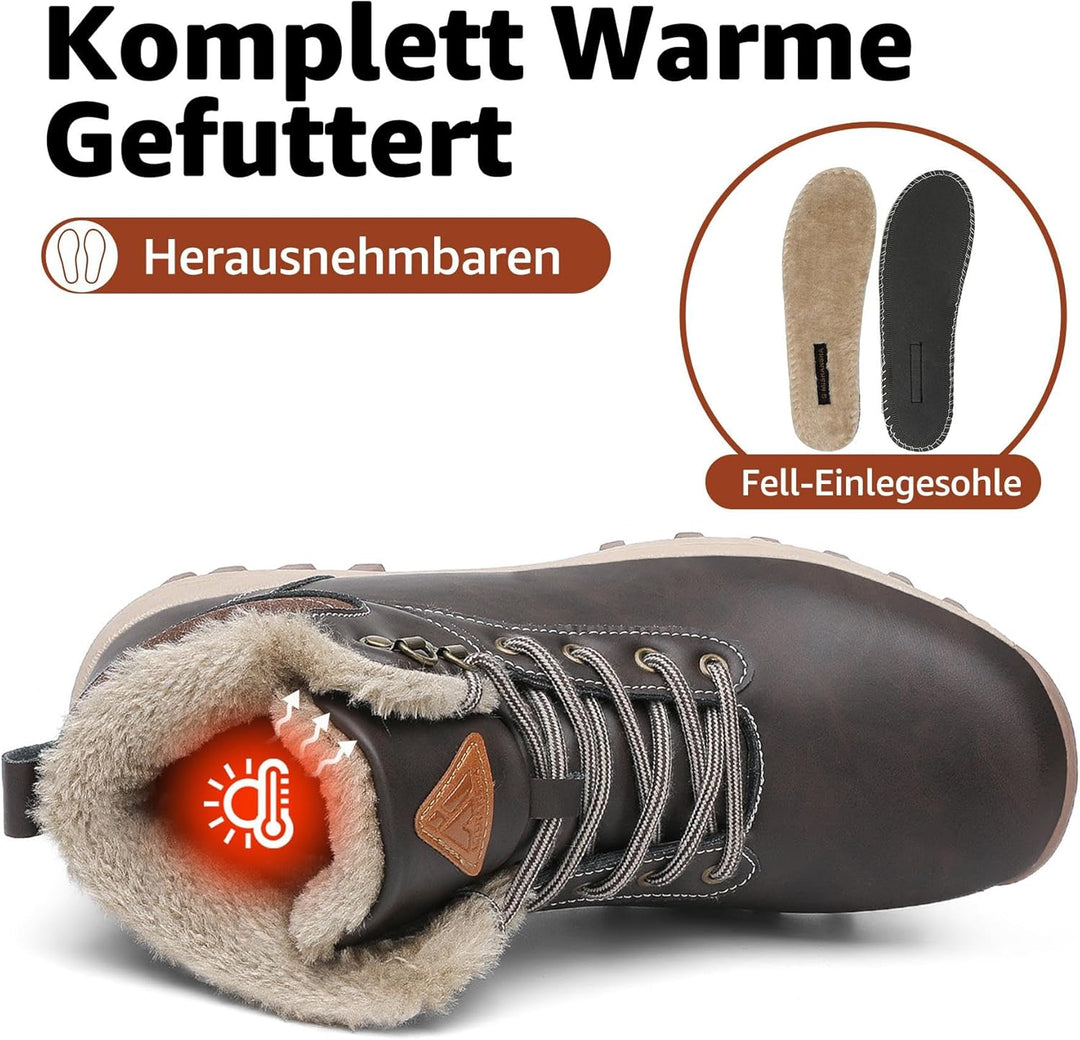 Mishansha Damen Herren Winterschuhe Warm Gefüttert Winterstiefel Wasserdicht Trekking Wanderschuhe G