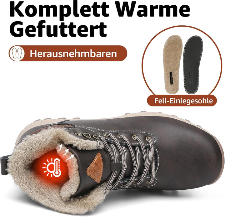 Mishansha Damen Herren Winterschuhe Warm Gefüttert Winterstiefel Wasserdicht Trekking Wanderschuhe G