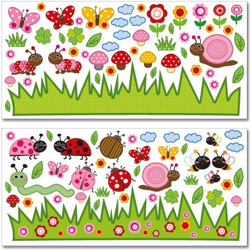 Wandkings Krabbelwelt Wandsticker Megapack Set, 95 Aufkleber, Gesamtfläche 260 x 70 cm