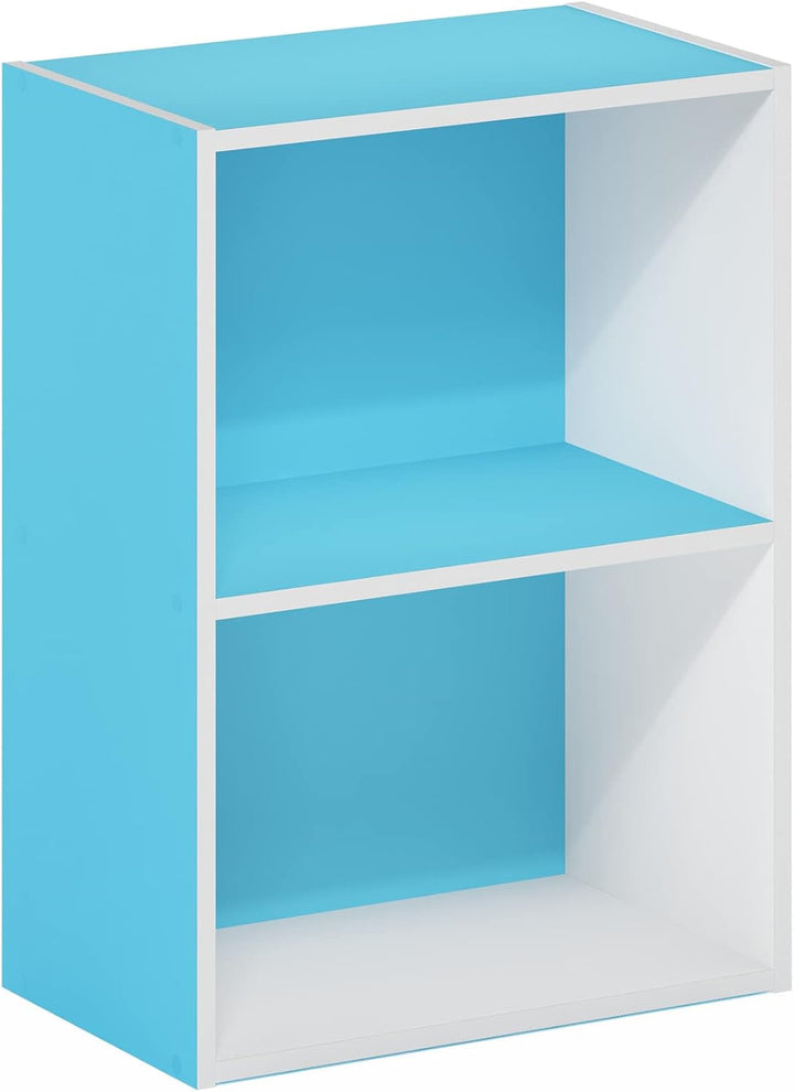 Furinno Luder Bücherregal 23.7(D) x 39.5(W) x 53.9(H) cm Weiss/ Hellblau, 23.7(D) x 39.5(W) x 53.9(H