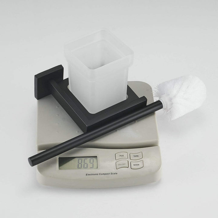 WC-Bürste und Halter Wand Toilettenbürste Mit Halterung, Schwarz, 304 Edelstahl und Mattglas für Bad