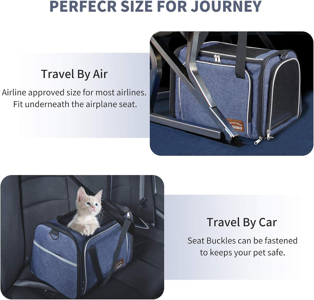 ENSOBO Transporttasche Katze, Faltbare Hundetragetasche Katzentragetasche, Tragetasche für Haustiere