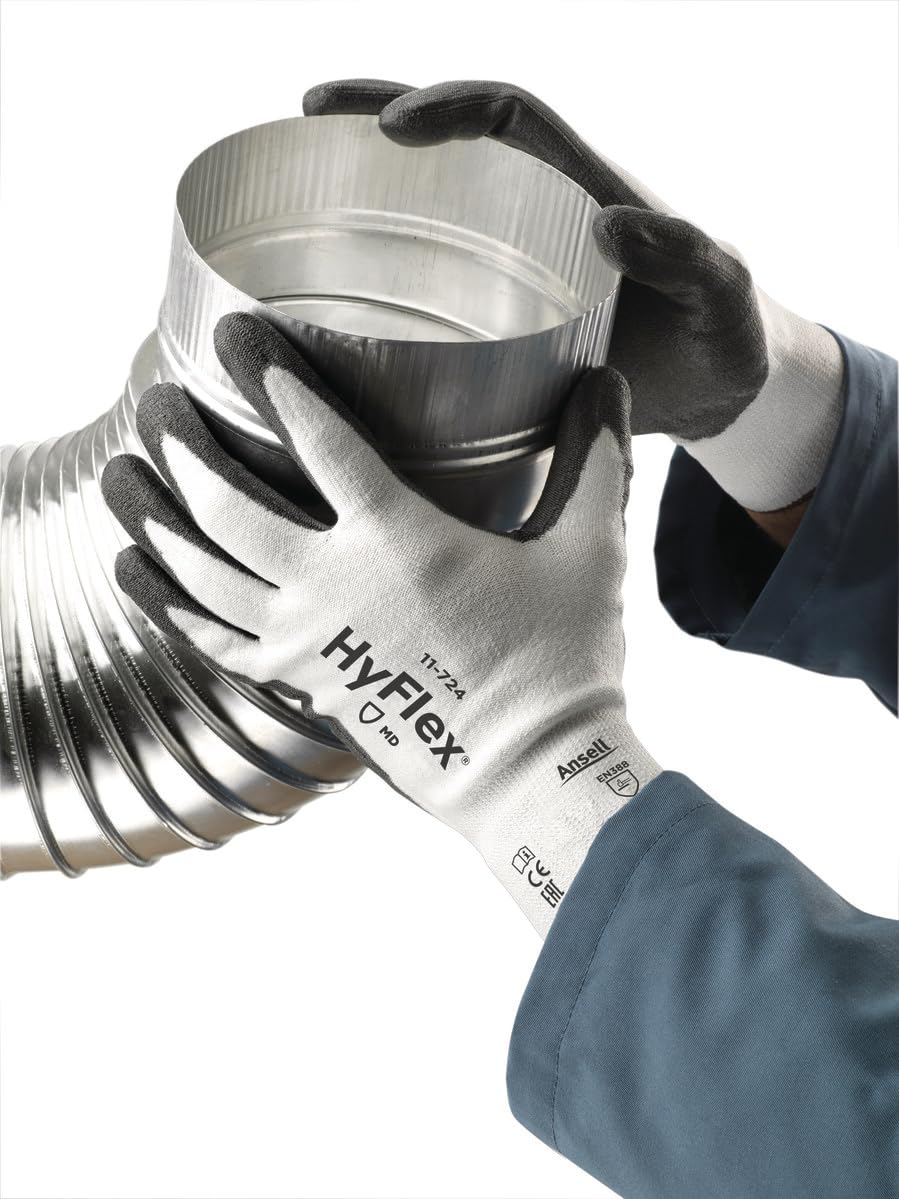 Ansell HyFlex 11-724 Schnittschutz-Handschuhe, Mechanikschutz, Weiss, Grösse 8 (12 Paar pro Beutel)