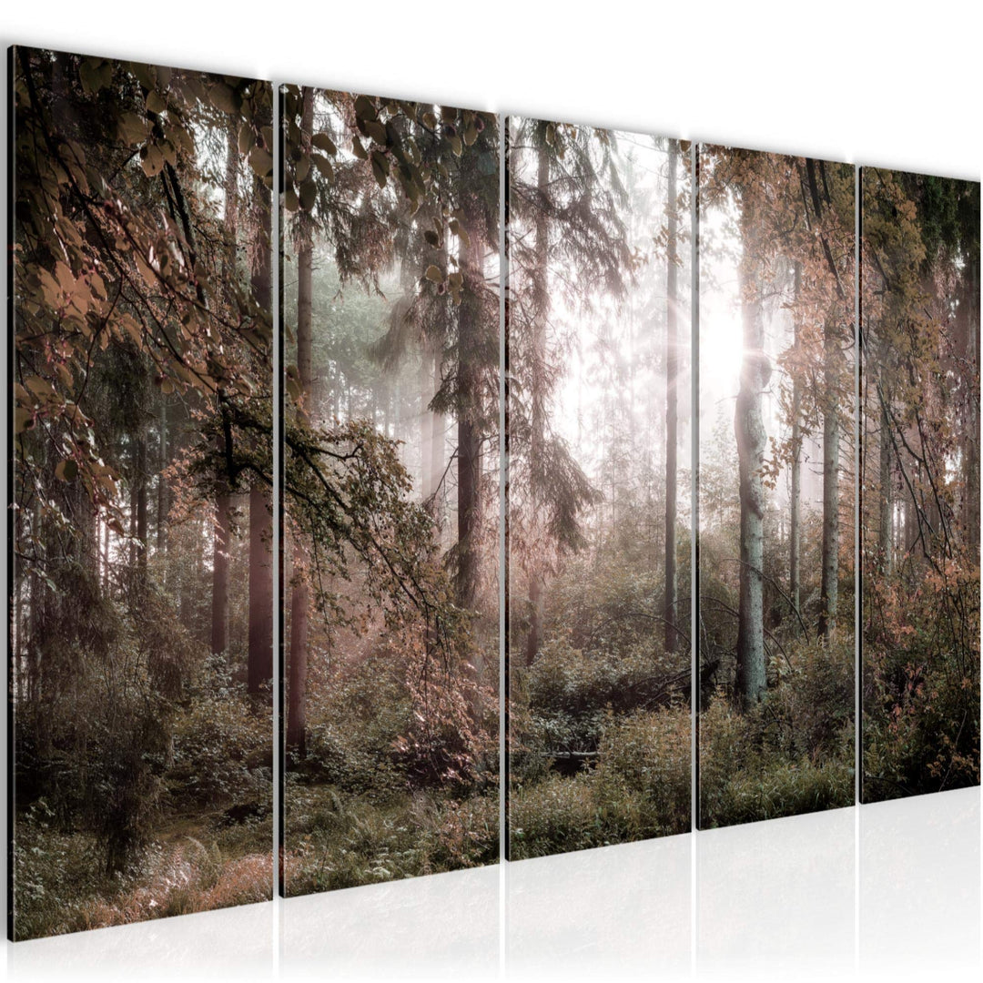 Runa Art Bild Wald Landschaft Wandbilder auf Vlies Leinwand 5 Teilig Wanddekoration Schlafzimmer Woh
