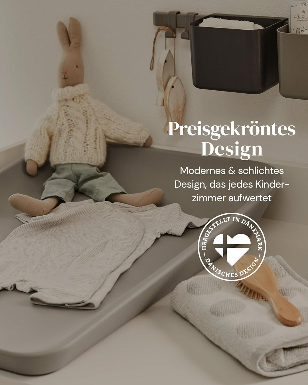 Leander Matty™ Wickelauflage 50x70 cm Pearl Grey - Samtig-weiche Wickelunterlage - Wasserabweisend u