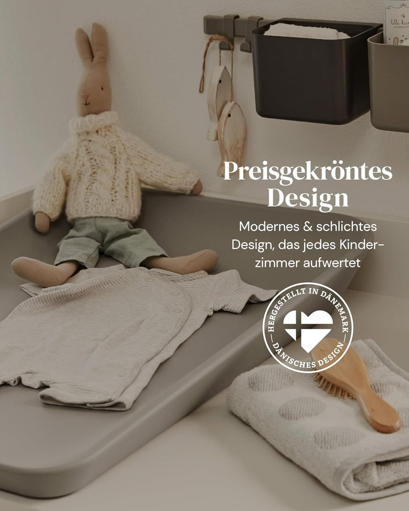 Leander Matty™ Wickelauflage 50x70 cm Pearl Grey - Samtig-weiche Wickelunterlage - Wasserabweisend u
