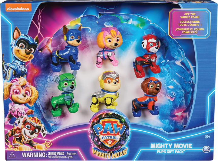 Paw Patrol: Der Mighty Kinofilm, Geschenkset mit 6 Superhelden-Spielfiguren, Spielzeug geeignet für