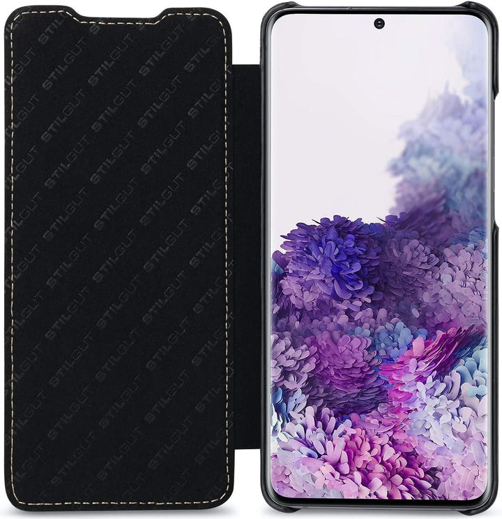 STILGUT Book Case kompatibel mit Samsung Galaxy S20 Plus/S20+ Hülle aus Leder zum Klappen, Klapphüll