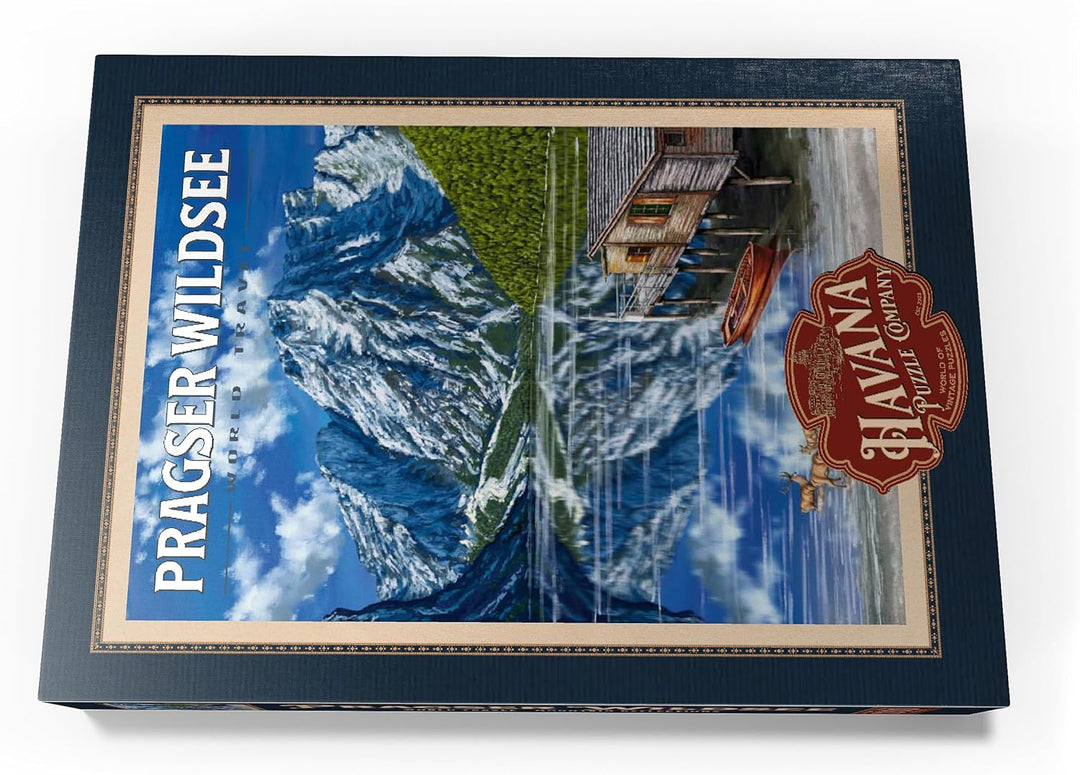Pragser Wildsee - Gebirgsreflexionen, Vintage Travel Poster - Premium 1000 Teile Puzzle - MyPuzzle S