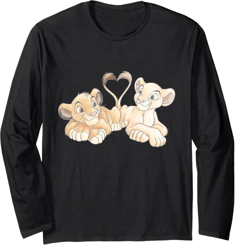 Disney The Lion King Simba and Nala Hearts Valentine’s Day Langarmshirt