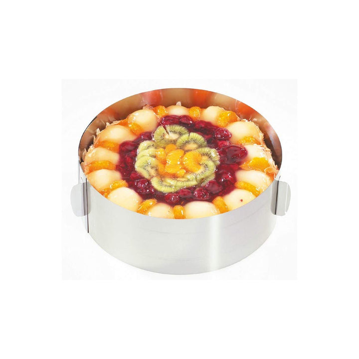 GEFU Tortenring TONDO – Verstellbarer Backrahmen aus Edelstahl | Ø 16–32 cm | Hitzebeständig bis 300