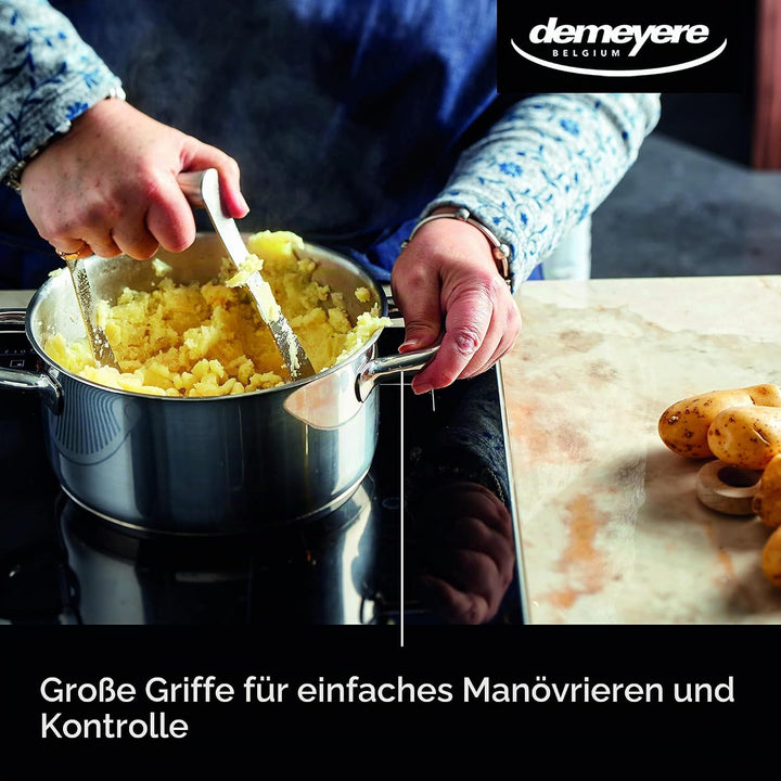 Demeyere Alu Classico 3 Kochtopf fuer Induktion und anderen Herdarten, Topf mit Deckel aus pflegelei