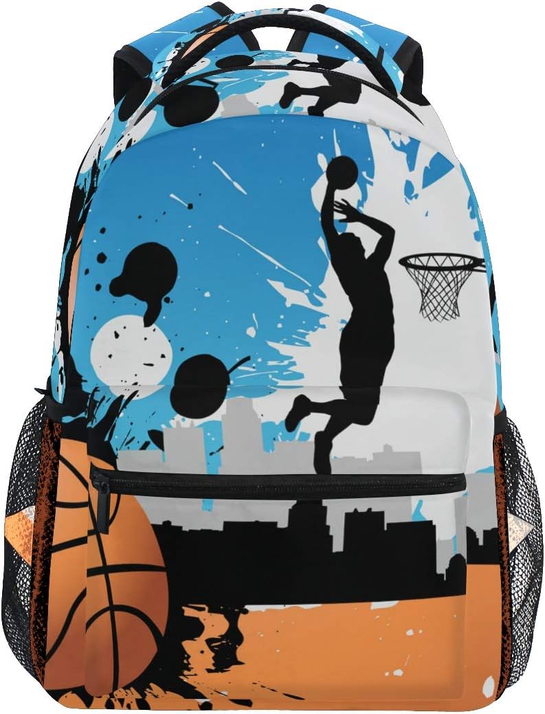 Basketball-Spieler Schulrucksack für Jungen Mädchen Kinder Reisetasche Bookbag