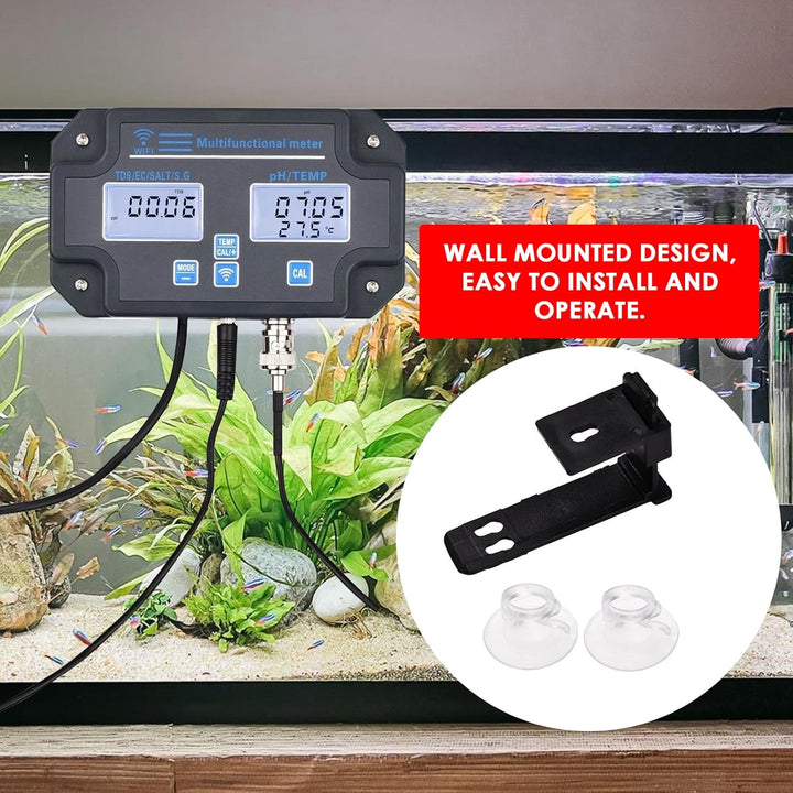 DANOPLUS Smart Water Quality Tester, 24 Stunden drahtlose App-Überwachung von pH EC TDS Salzgehalt S