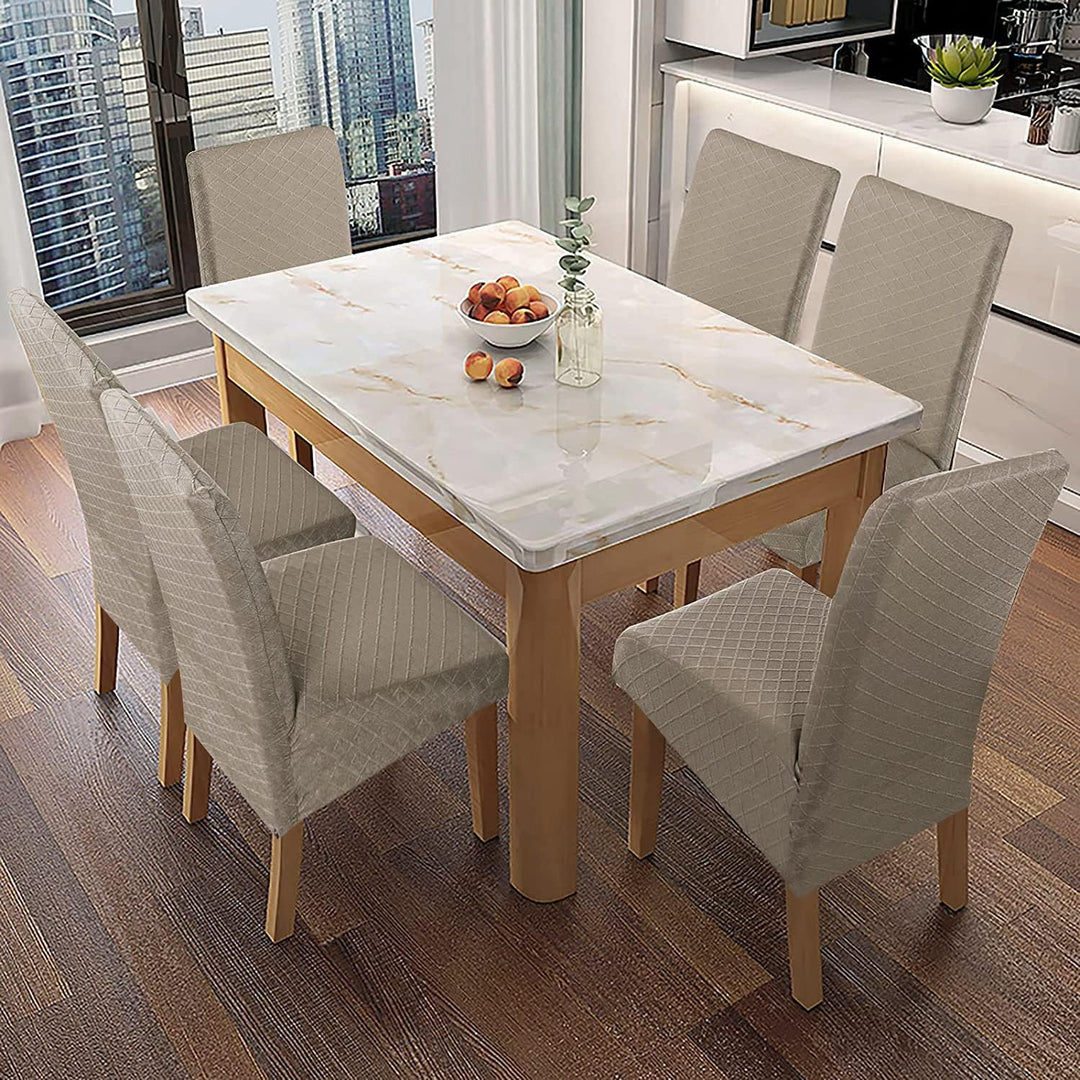 SHENGYIJING 1/2/4/6 PCS Diamond Lattice FStretch wasserdichte XL Stuhlhussen für Esszimmer, Spandex