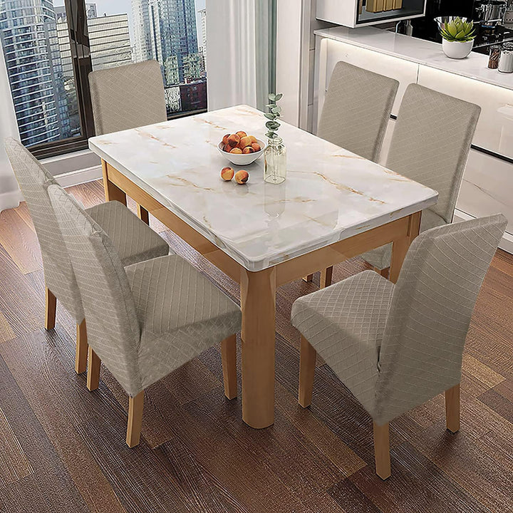 SHENGYIJING 1/2/4/6 PCS Diamond Lattice FStretch wasserdichte XL Stuhlhussen für Esszimmer, Spandex