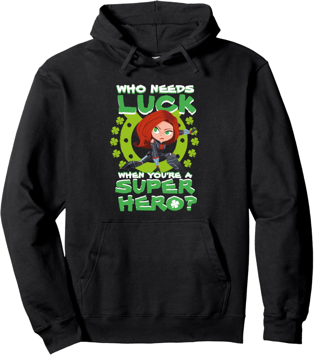 Marvel Black Widow St. Patrick's Day Lucky Super Hero Pullover Hoodie