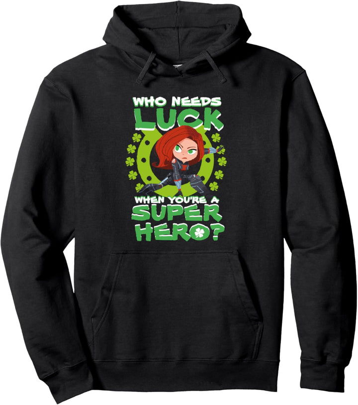 Marvel Black Widow St. Patrick's Day Lucky Super Hero Pullover Hoodie