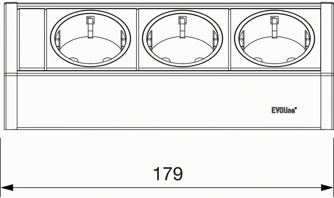 EVOline 159360001100 Steckdosenelement V-Dock 3 x Schuko schwarz 3x Schuko schwarz, 3x Schuko schwar