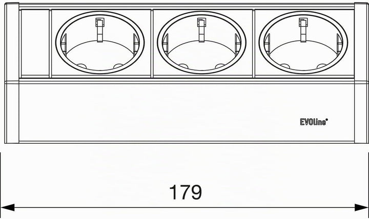 EVOline 159360001100 Steckdosenelement V-Dock 3 x Schuko schwarz 3x Schuko schwarz, 3x Schuko schwar