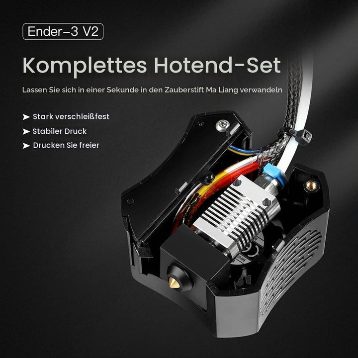 Creality Ender 3 V2 Full Hotend Kit 3D Drucker Zubehör, Zusammengebautes Düsen Kit mit Dual Lüftern