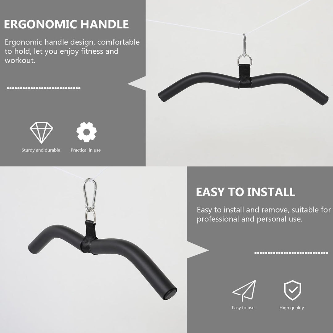 Homoyoyo Latzug Stange aus Stahl mit Ergonomischem Bogengriff Kabelzug Zubehör für Bizeps und Rücken