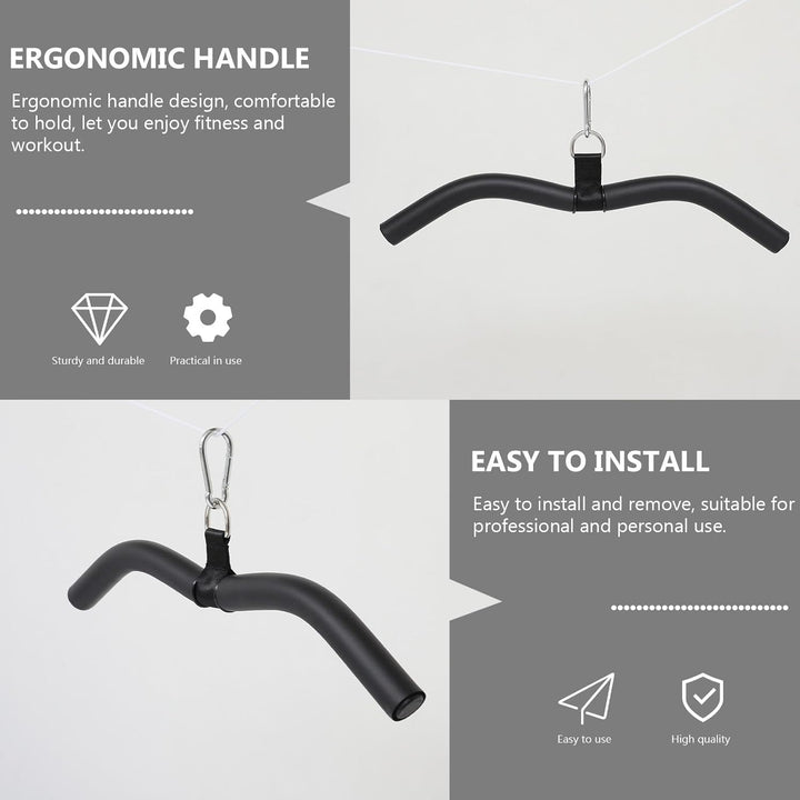 Homoyoyo Latzug Stange aus Stahl mit Ergonomischem Bogengriff Kabelzug Zubehör für Bizeps und Rücken