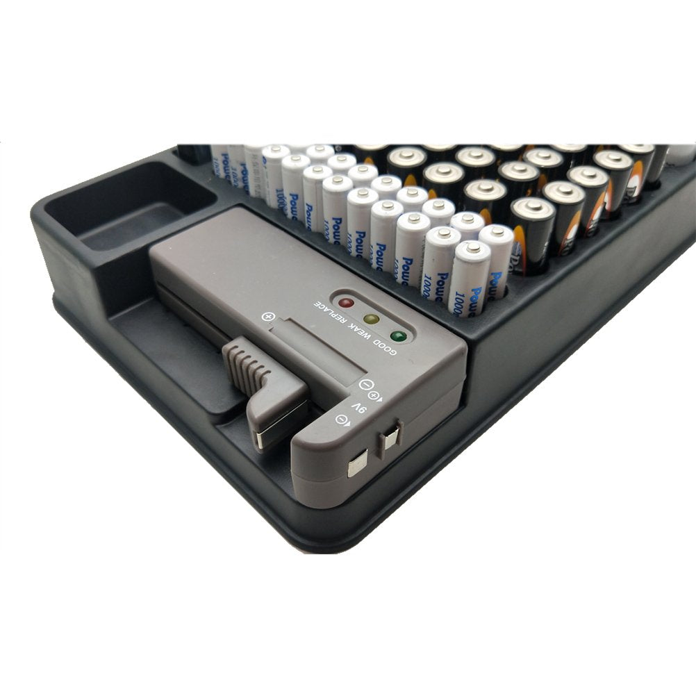OUNONA Herausnehmbare Batterie Tester Akku Organizer Storage Box Case Halterung mit Schlitz Rack H?l