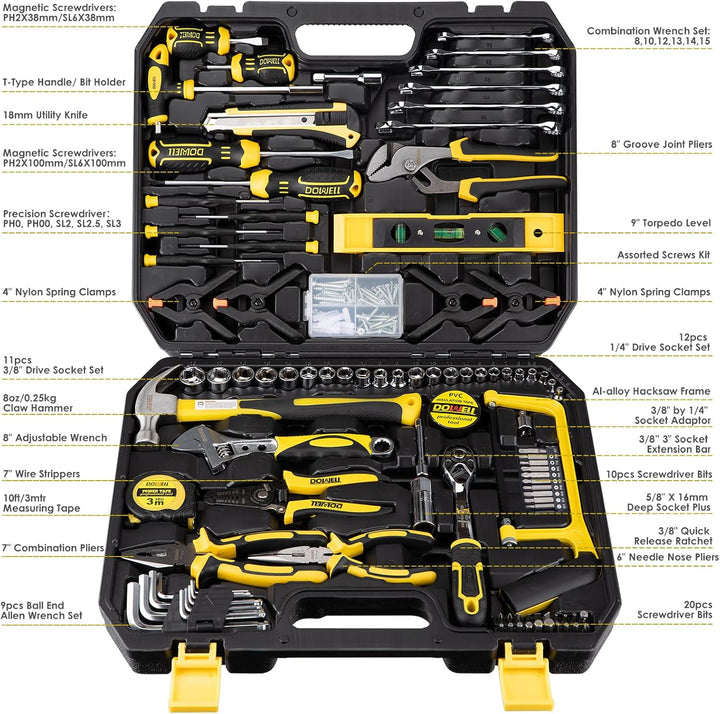 DOWELL Mechaniker Werkzeug Set Steckschlüssel Auto Reparatur Werkzeug Set 168tlg Handwerkzeug Kit We