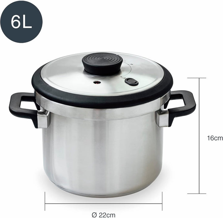 Lacor - 71786 - Superschneller Schnellkochtopf mit hitzebeständigen Sicuro Griffen - Induktion - Ede