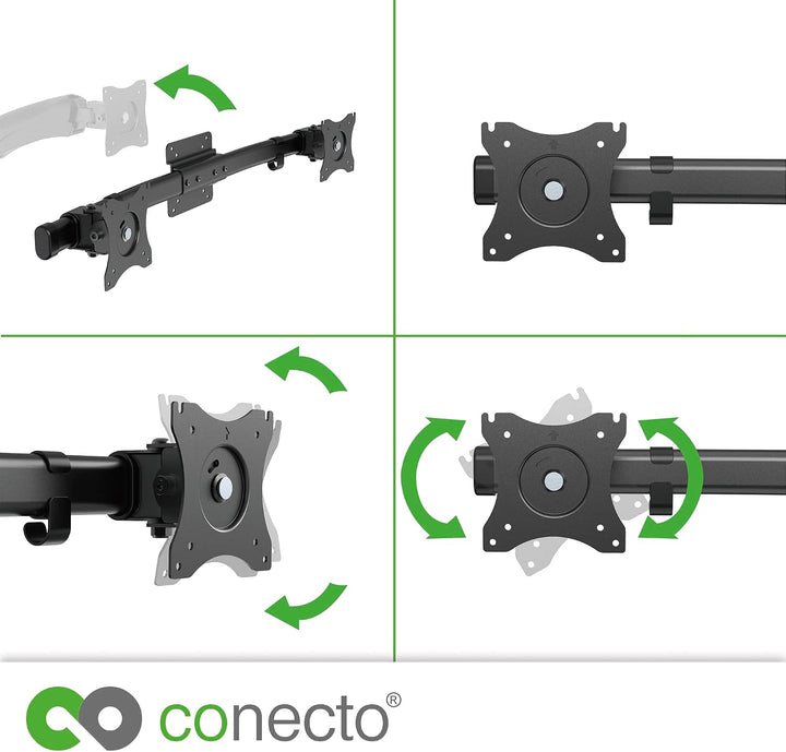 conecto Monitorhalterung Dual Adapter Halterung VESA 75 100 Halterung | Neig-, schwenk- und drehbare