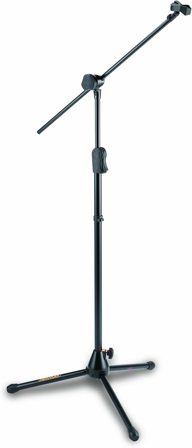 Hercules Stands MS533B 2-in-1 Mikrofonständer mit EZ-Clutch & Stagg SMC10 Mikrofon-Kabel (10m, XLR-B