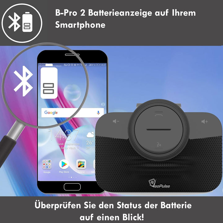 VeoPulse Freisprecheinrichtung B-PRO 2B Bluetooth Freisprechanlage mit Licht und automatischem Ansch