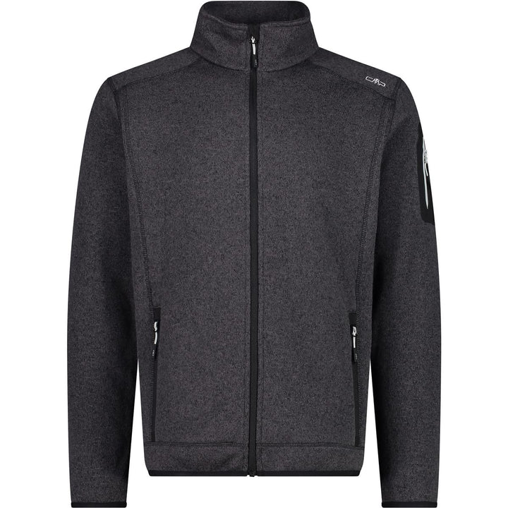 CMP Herren Knit tech mélange Fleece Jacket Fleecejacke 56 Schwarzer Gletscher, 56 Schwarzer Gletsche